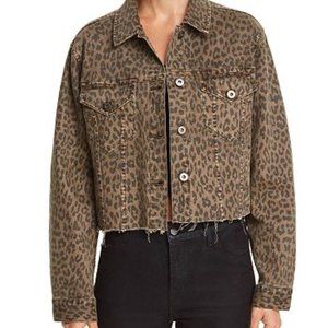 Pistola Naya Leopard Cropped Denim Jacket